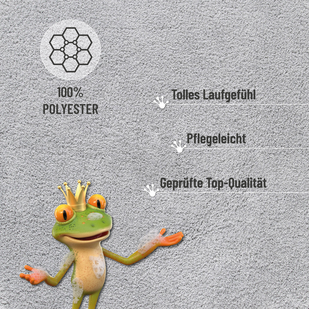 Porto Azzurro Badteppich licht grau Hochflor rechteckig