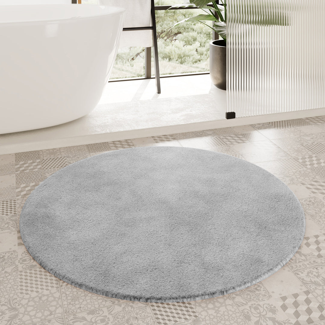 Porto Azzurro Badteppich licht grau Hochflor rund