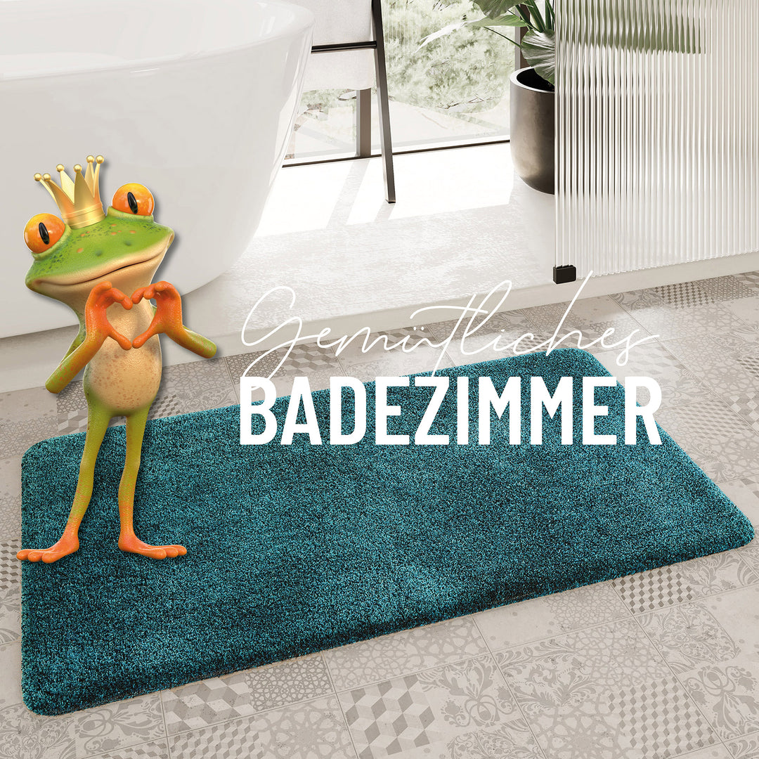 Porto Azzurro Badteppich petrol grün Hochflor rechteckig