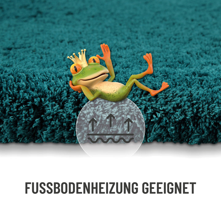 Porto Azzurro Badteppich petrol grün Hochflor rechteckig