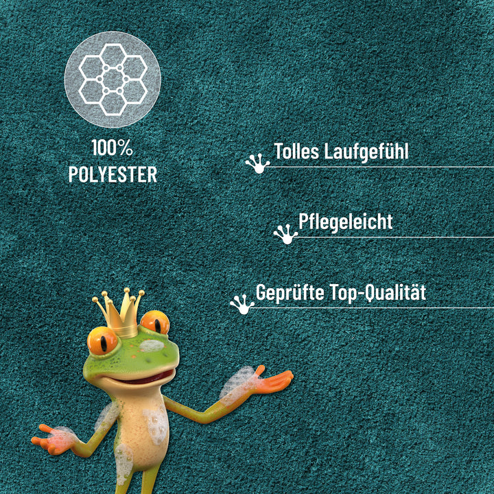 Porto Azzurro Badteppich petrol grün Hochflor rechteckig