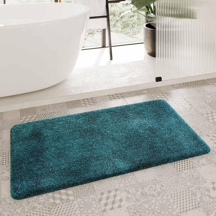 Porto Azzurro Badteppich petrol grün Hochflor rechteckig