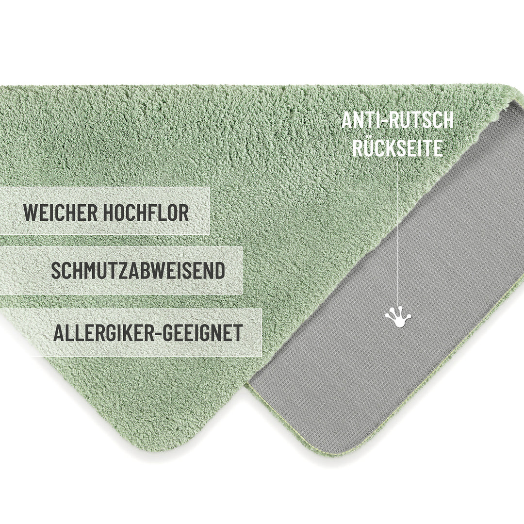 Porto Azzurro Badteppich lind grün Hochflor rechteckig