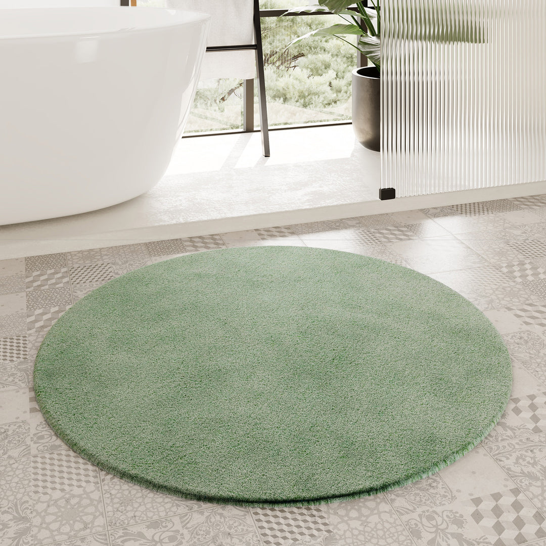 Porto Azzurro Badteppich lind grün Hochflor rund