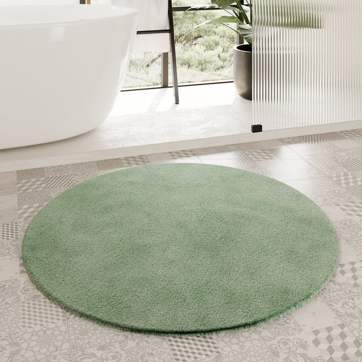 Porto Azzurro Badteppich lind grün Hochflor rund