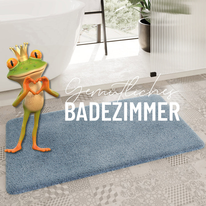 Porto Azzurro Badteppich rauch blau Hochflor rechteckig