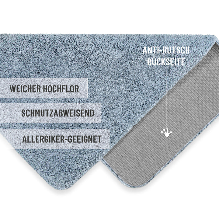 Porto Azzurro Badteppich rauch blau Hochflor rechteckig