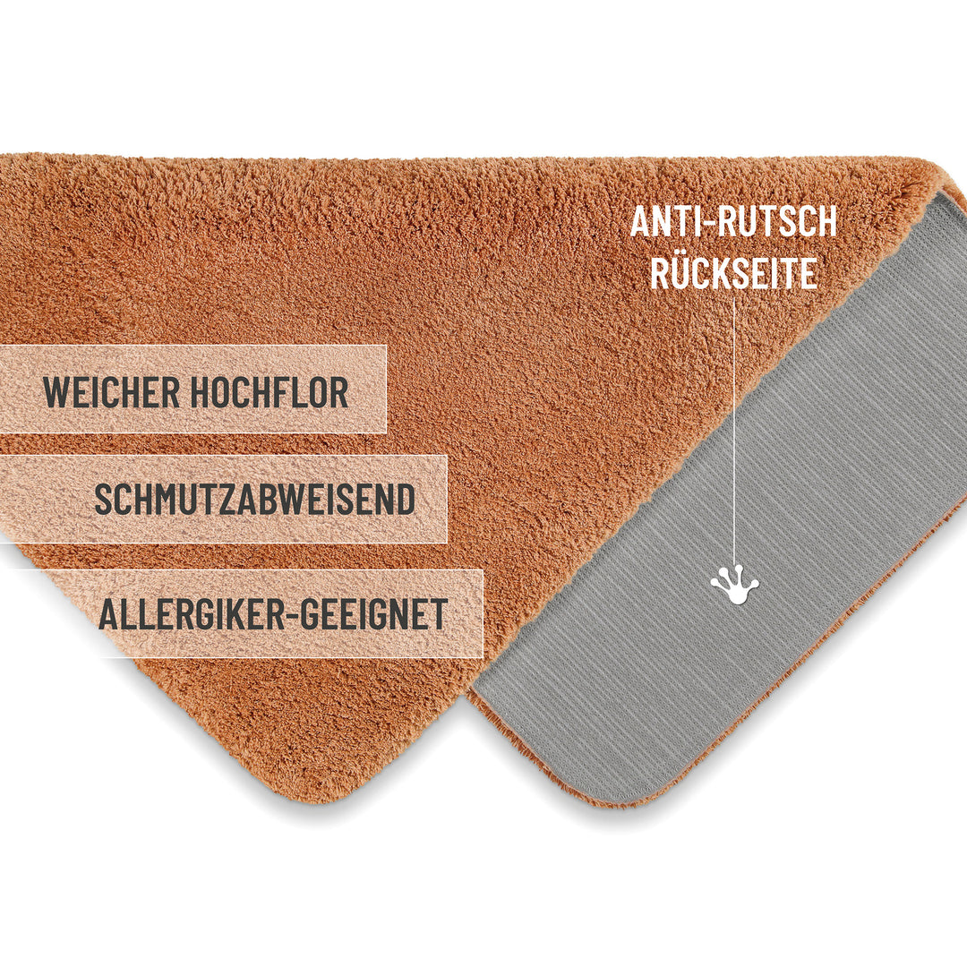 Porto Azzurro Badteppich terracotta Hochflor rechteckig