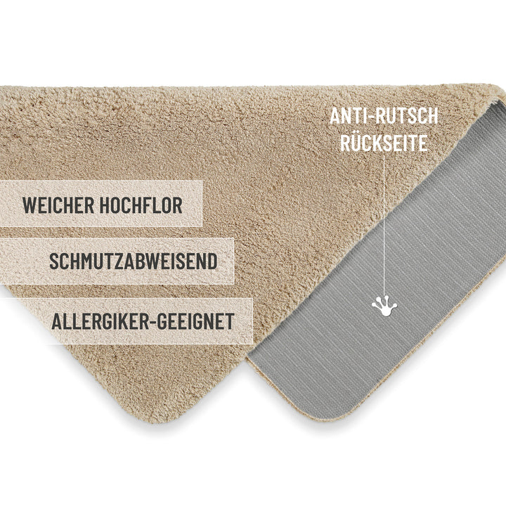 Porto Azzurro Badteppich cappuccino beige Hochflor rechteckig