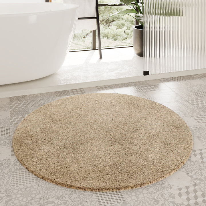 Porto Azzurro Badteppich cappuccino beige Hochflor rund