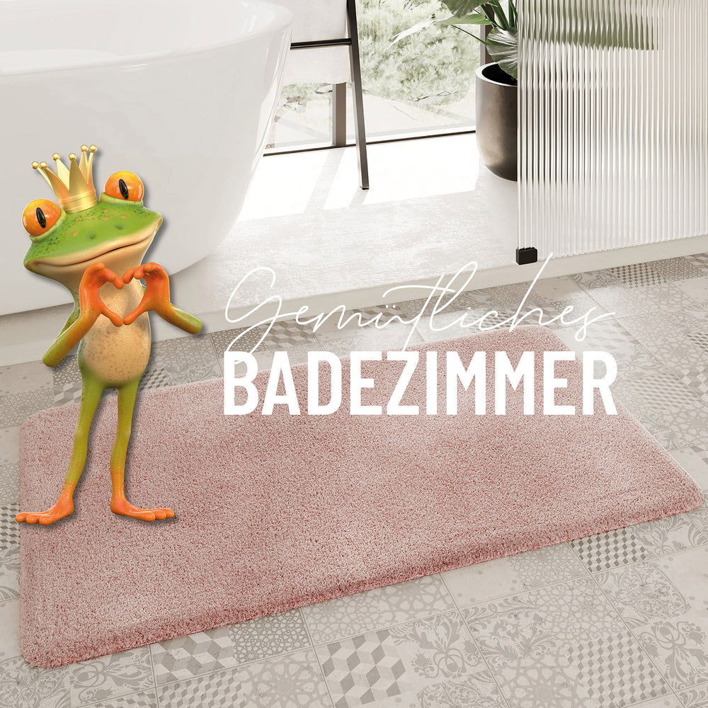 Porto Azzurro Badteppich puder rosa Hochflor rechteckig