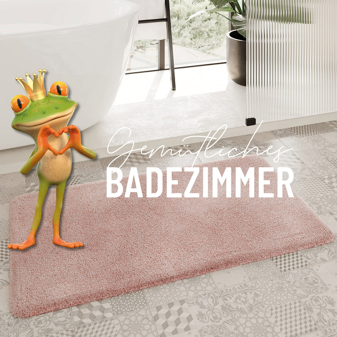 Porto Azzurro Badteppich puder rosa Hochflor rechteckig