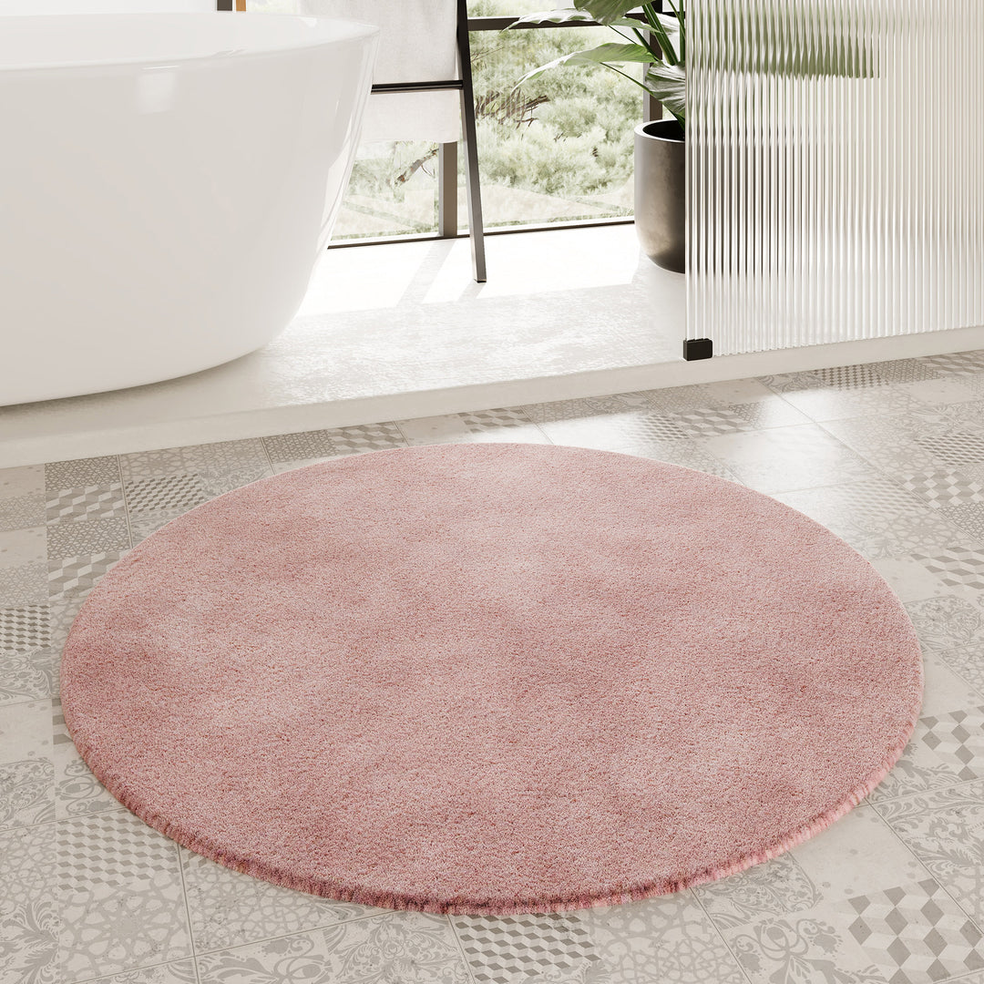 Porto Azzurro Badteppich puder rosa Hochflor rund