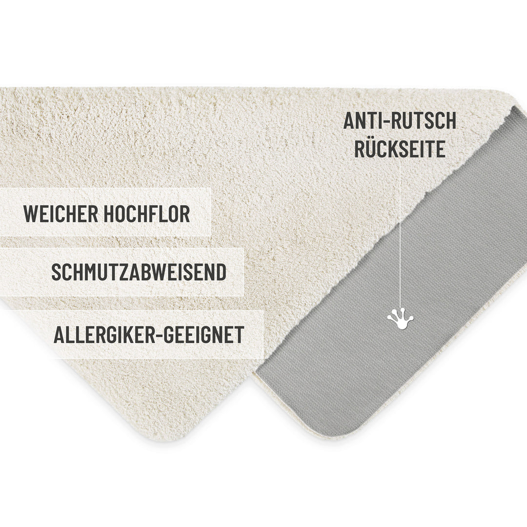 Porto Azzurro Badteppich elfenbein Hochflor rechteckig