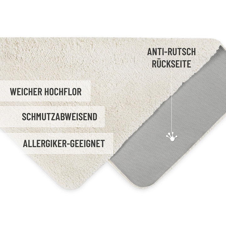 Porto Azzurro Badteppich elfenbein Hochflor rechteckig