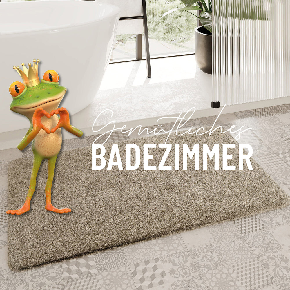 Porto Azzurro Badteppich hell taupe Hochflor rechteckig