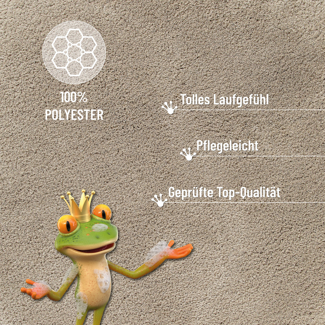 Porto Azzurro Badteppich hell taupe Hochflor rechteckig