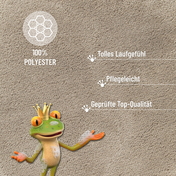 Porto Azzurro Badteppich hell taupe Hochflor rechteckig