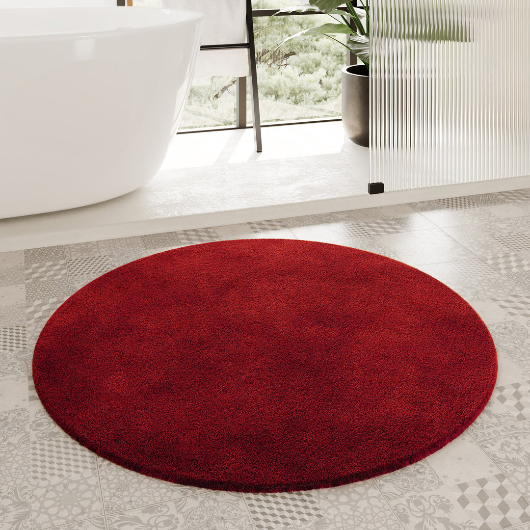 Porto Azzurro Badteppich kamin rot Hochflor rund