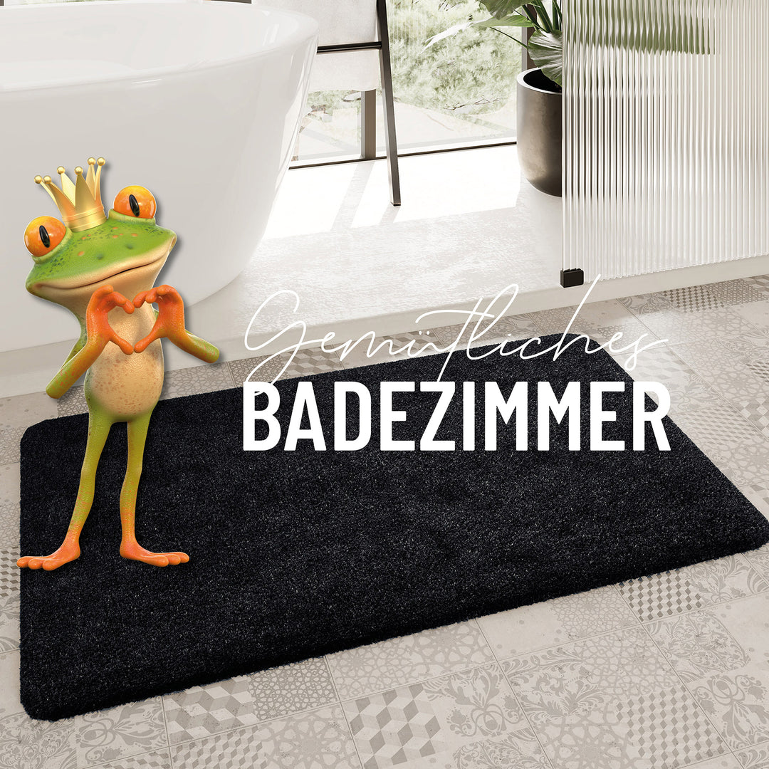 Porto Azzurro Badteppich anthrazit schwarz Hochflor rechteckig