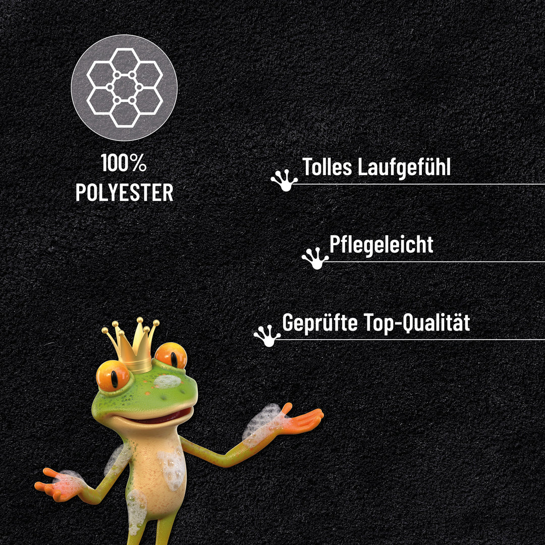 Porto Azzurro Badteppich anthrazit schwarz Hochflor rechteckig