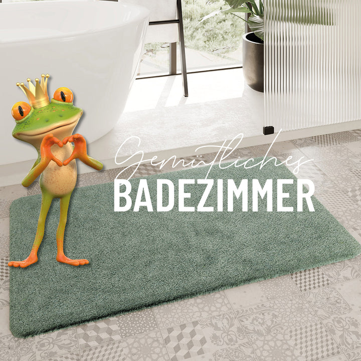 Porto Azzurro Badteppich salbei grün Hochflor rechteckig