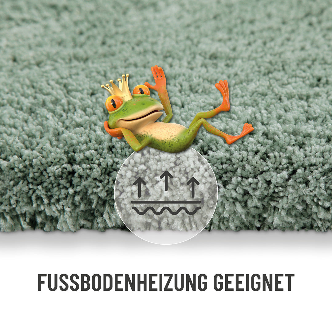 Porto Azzurro Badteppich salbei grün Hochflor rechteckig