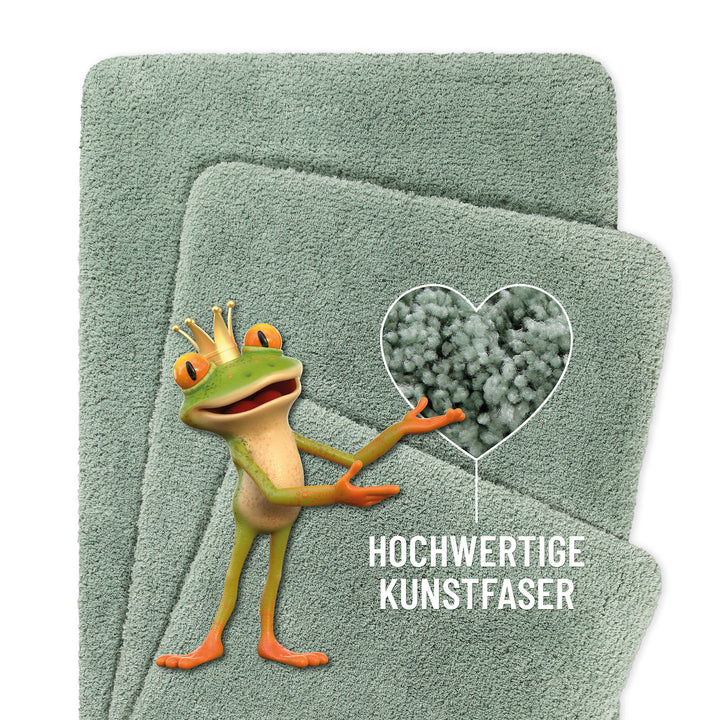 Porto Azzurro Badteppich salbei grün Hochflor rechteckig