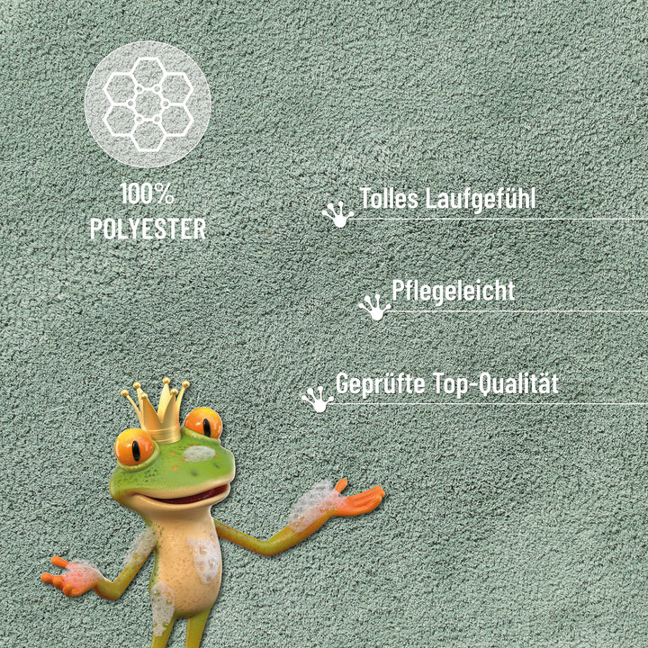 Porto Azzurro Badteppich salbei grün Hochflor rechteckig