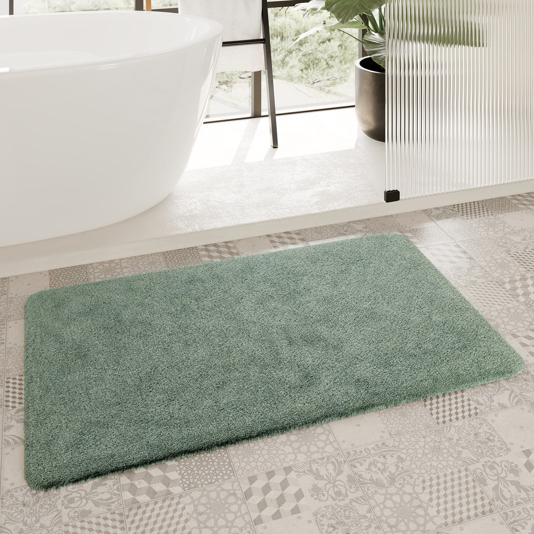 Porto Azzurro Badteppich salbei grün Hochflor rechteckig