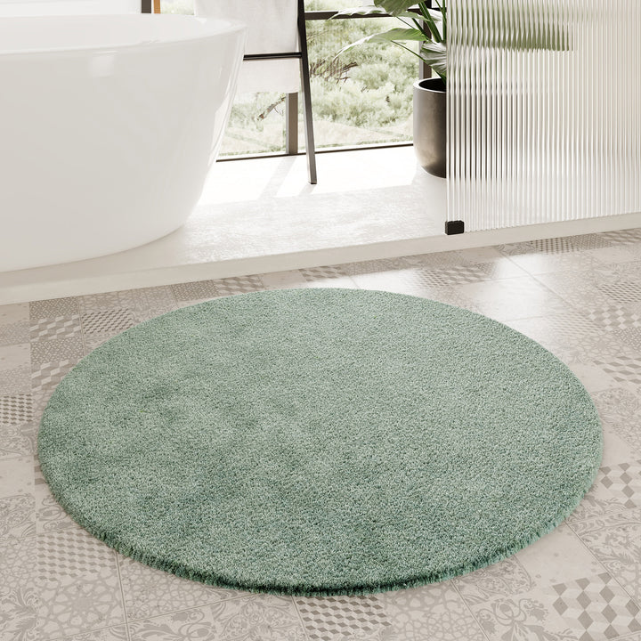 Porto Azzurro Badteppich salbei grün Hochflor rund