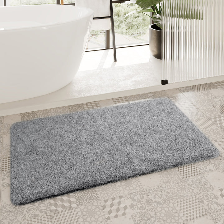 Porto Azzurro Badteppich mittel grau Hochflor rechteckig