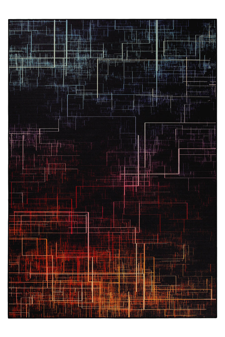 Quantum Warp Teppich schwarz Kurzflor rechteckig