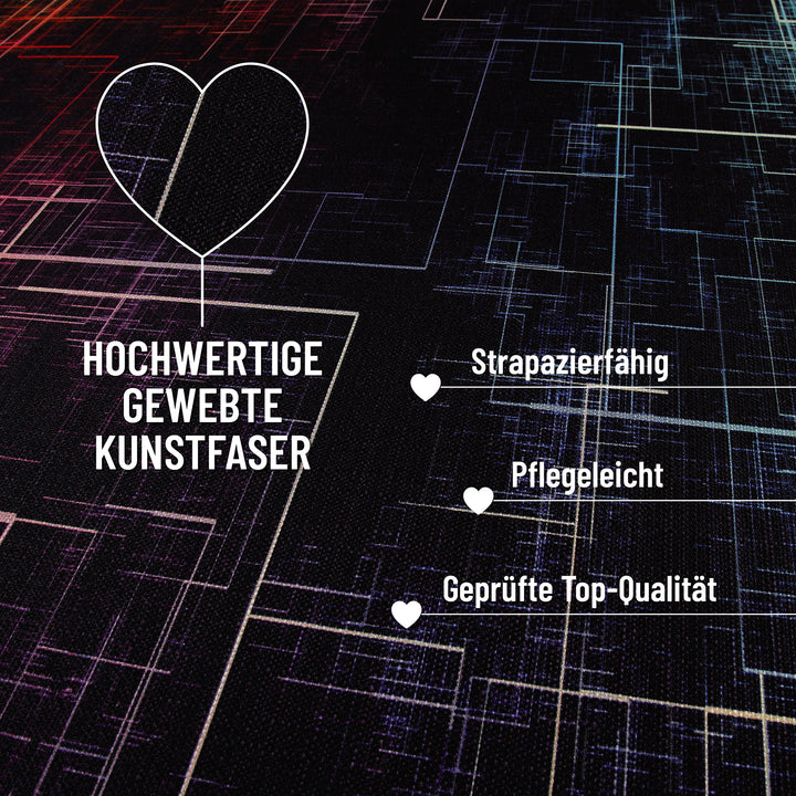 Quantum Warp Teppich schwarz Kurzflor rechteckig