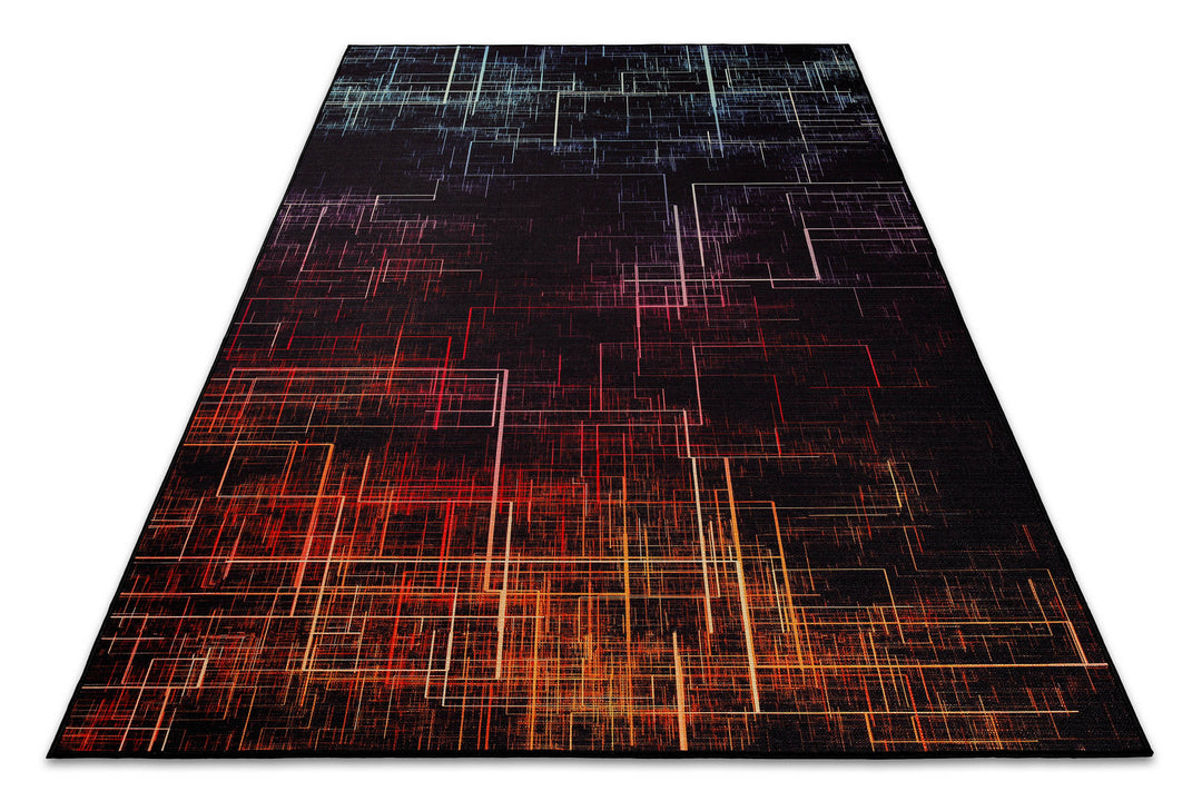 Quantum Warp Teppich schwarz Kurzflor rechteckig