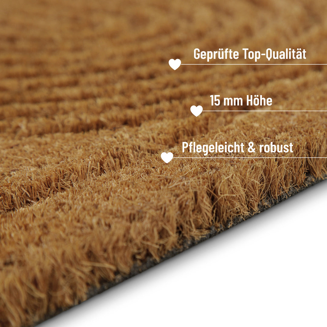 Retro Flow Fußmatte natur Kurzflor rechteckig