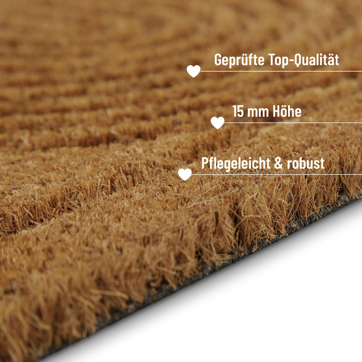 Retro Flow Fußmatte natur Kurzflor rechteckig