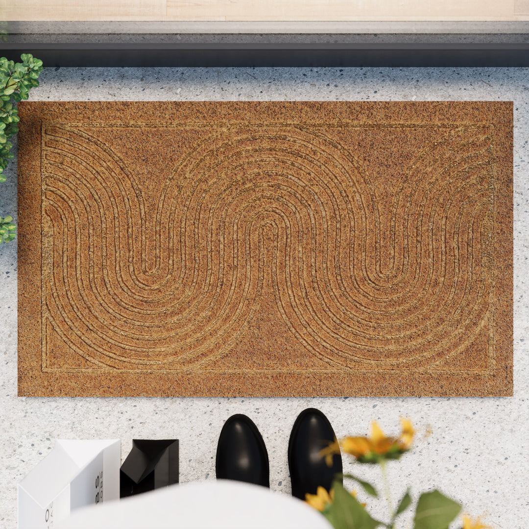 Retro Flow Fußmatte natur Kurzflor rechteckig