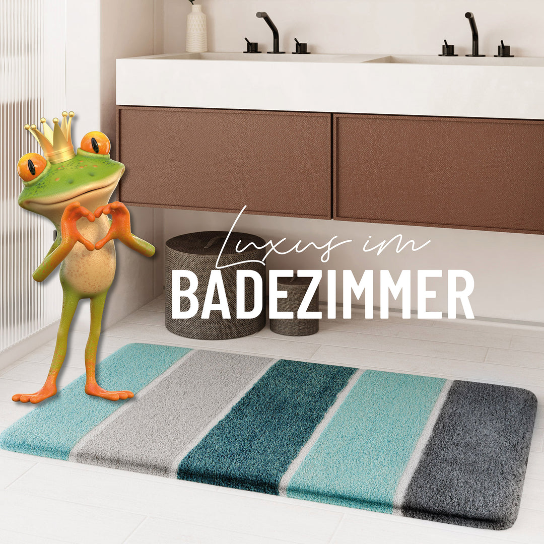 Rio Marina Badteppich türkis blau Hochflor rechteckig