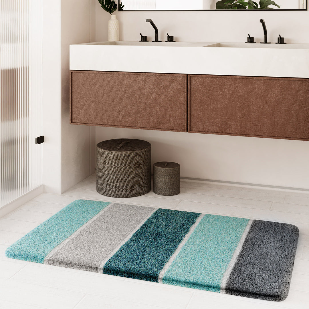 Rio Marina Badteppich türkis blau Hochflor rechteckig