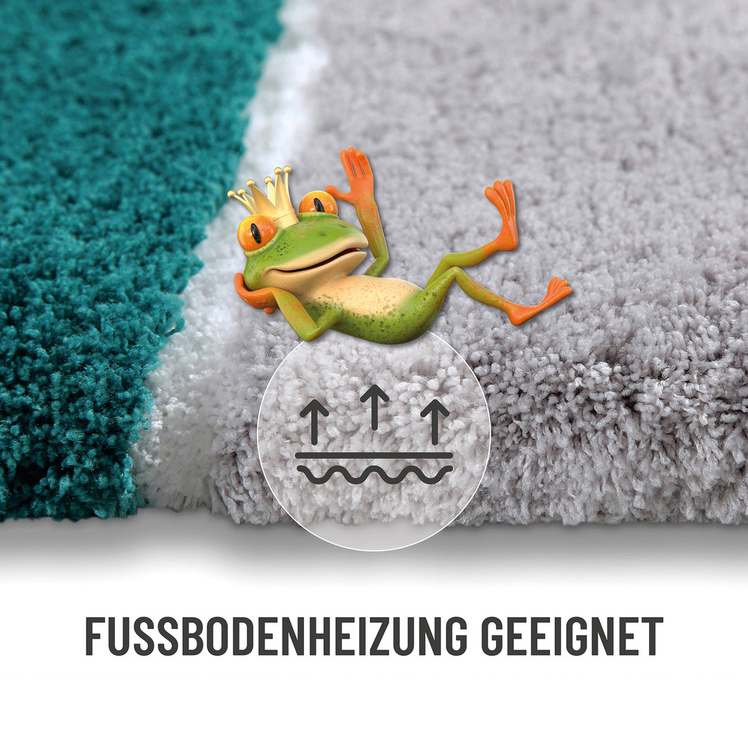 Rio Marina Badteppich türkis blau Hochflor rechteckig