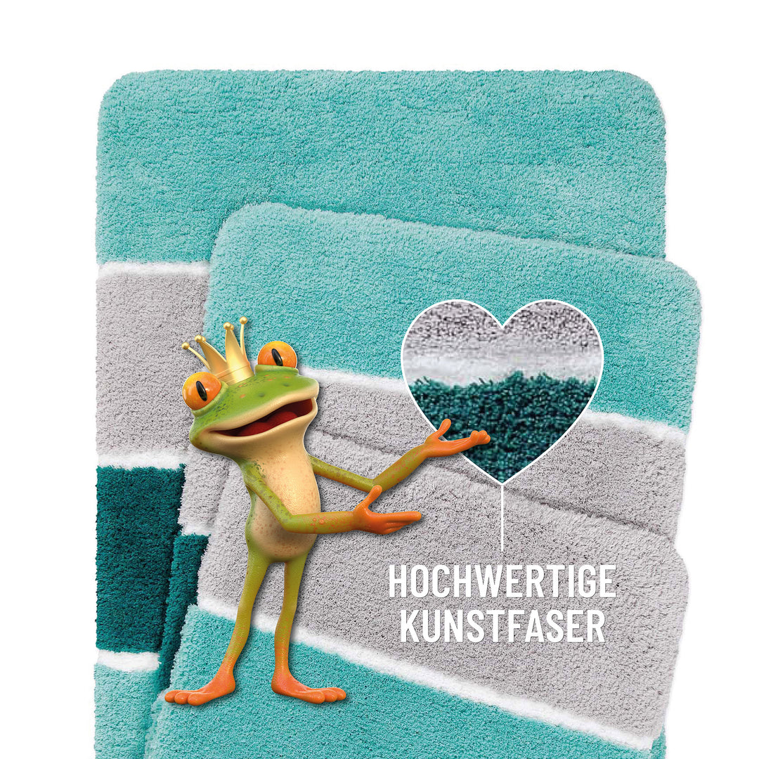 Rio Marina Badteppich türkis blau Hochflor rechteckig