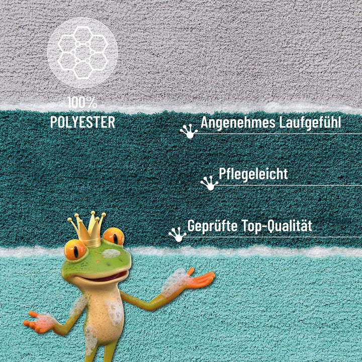 Rio Marina Badteppich türkis blau Hochflor rechteckig