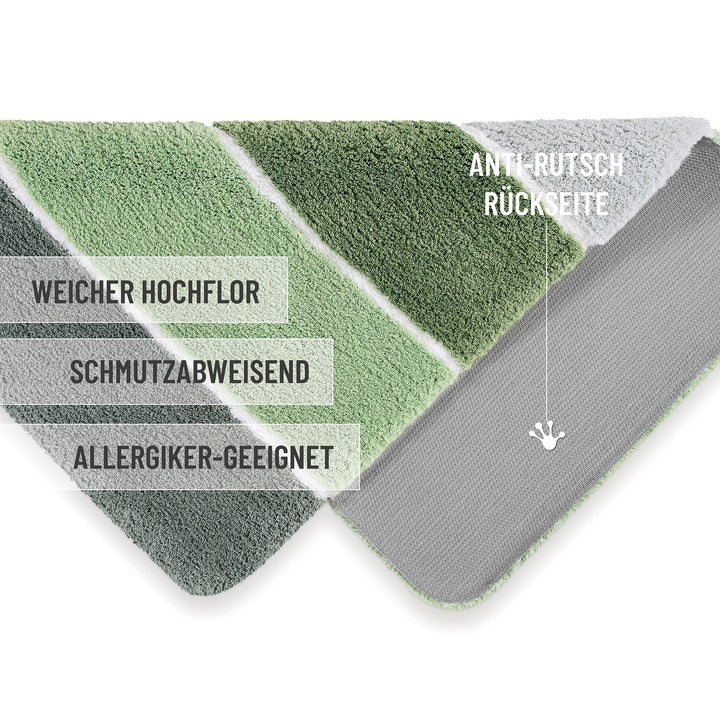 Rio Marina Badteppich lind grün Hochflor rechteckig