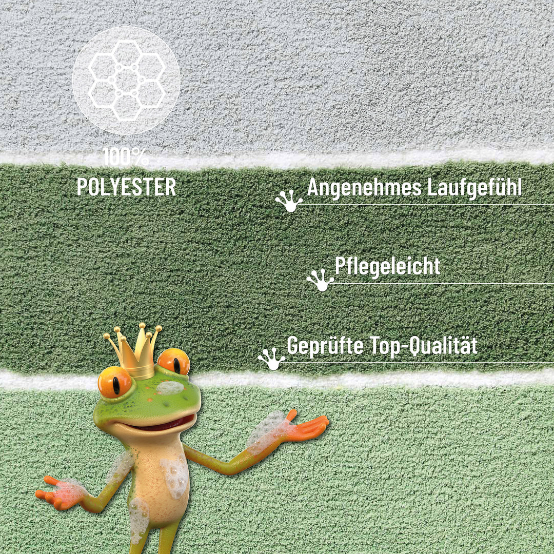 Rio Marina Badteppich lind grün Hochflor rechteckig