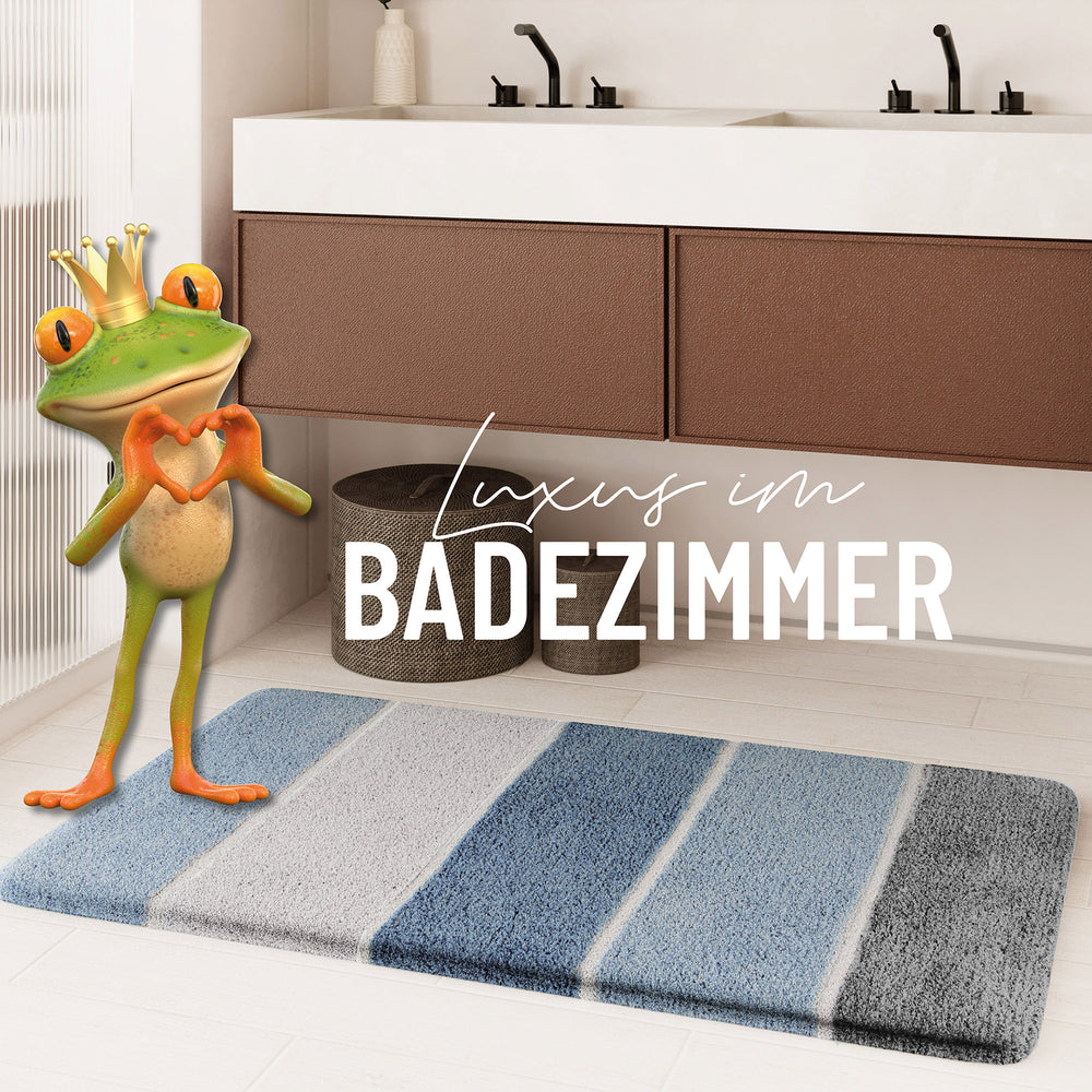 Rio Marina Badteppich rauch blau Hochflor rechteckig