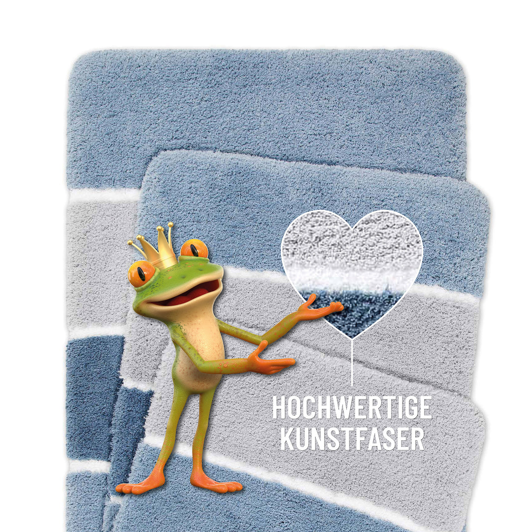 Rio Marina Badteppich rauch blau Hochflor rechteckig