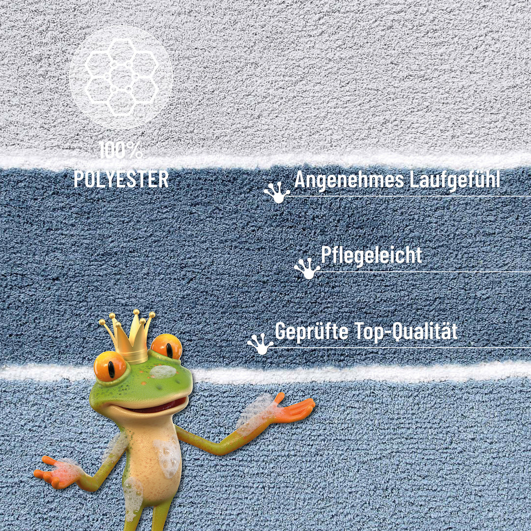 Rio Marina Badteppich rauch blau Hochflor rechteckig