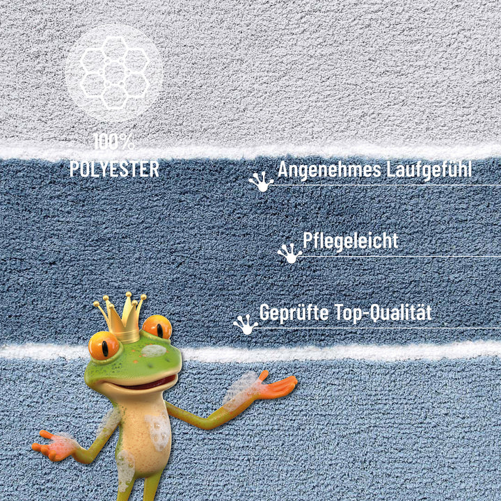 Rio Marina Badteppich rauch blau Hochflor rechteckig