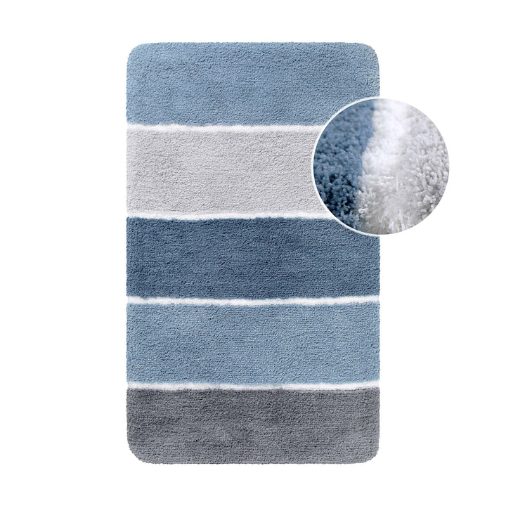 Rio Marina Badteppich rauch blau Hochflor rechteckig